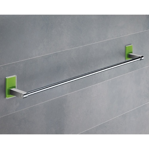 Towel Bar, Gedy 7821-60-04, 24 Inch Green Mounting Polished Chrome Towel Bar 7821-60-04